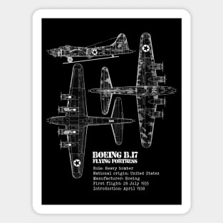 B-17 Flying Fortress | World War 2 Plane Blueprint Magnet